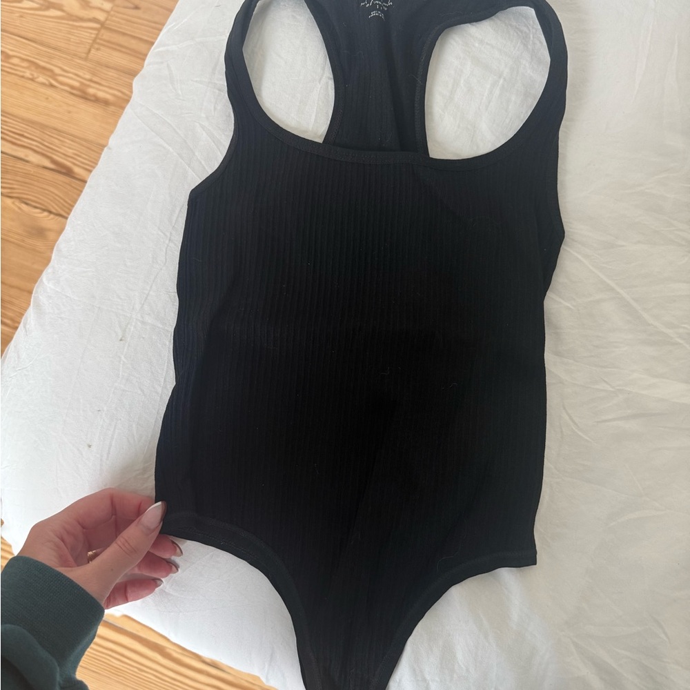 Urban Outfitters Black Ribbed Bodysuit